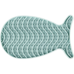 Flamingo Martha green fish silicone licking mat for cats food accessory
