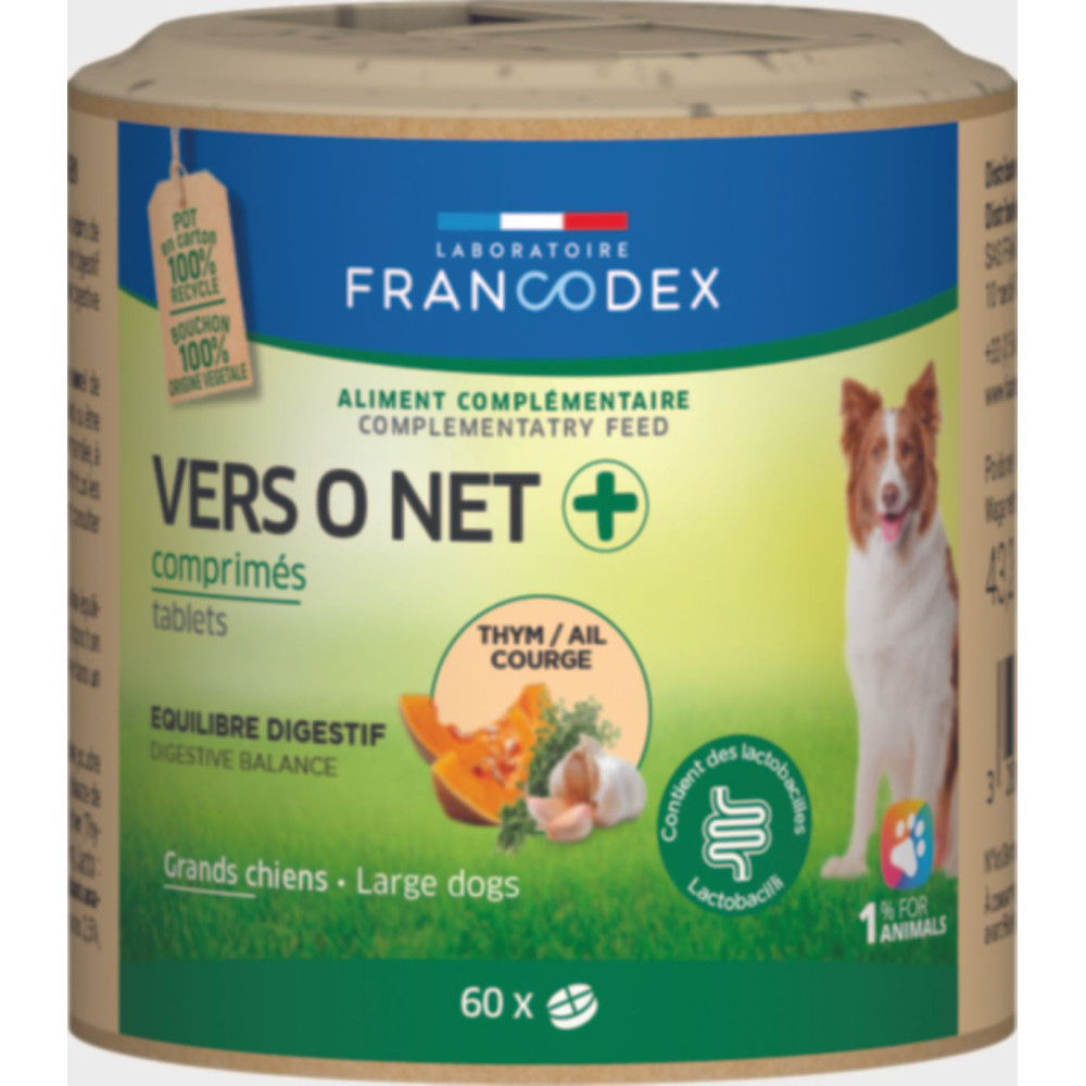 Francodex antiparasitario natural 60 comprimidos para perros grandes collar de control de plagas