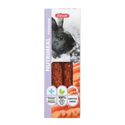 zolux 2 bastoncini di carota premium per conigli, per conigli Snack e integratori