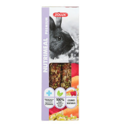 zolux 2 sticks premium plantaardig konijnenvoer voor volwassenen, voor konijnen Snacks en supplementen