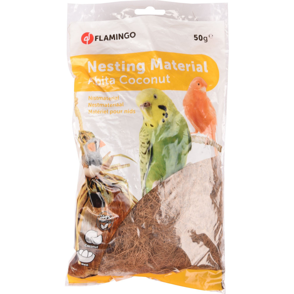 Flamingo Coco fiber 50 gr, nesting material, for birds. Bird nest product