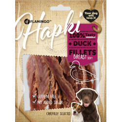 Canard Friandise filet de poitrine de canard doux Hapki BBQ pour chien 170 g sans gluten