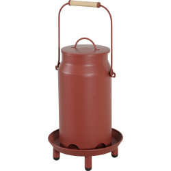 zolux Alimentador de balde metálico ø 24 x 40 cm vermelho para quintal Alimentador