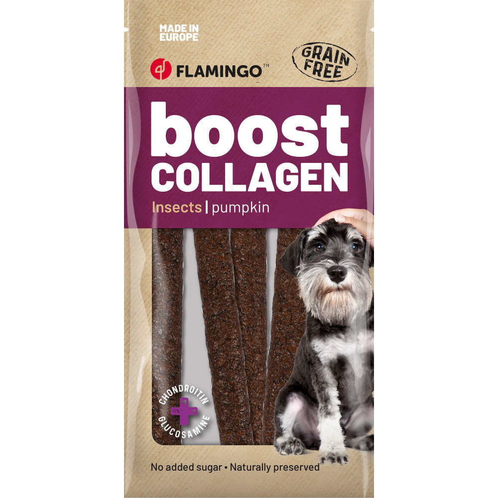 Flamingo Boost Sausage with insects & Collagen 600 g dog treats Chewable candy