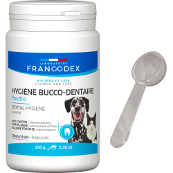 Francodex Pasta de dientes en polvo 70 g para perros y gatos Cuidado de los dientes de los perros