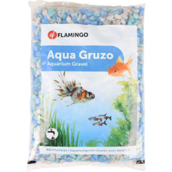 Flamingo Gruzo Cascalho cinzento azul 6- 8 mm 1 kg para aquário Solos, substratos