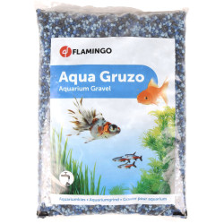 Flamingo Gruzo Cascalho fino Azul Preto Azul escuro 1 kg para aquário Solos, substratos