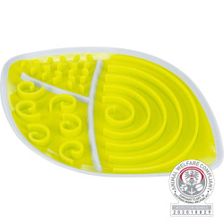Gamelle et tapis anti glouton Assiette à lécher 28 x 21cm ovale jaune pour chien