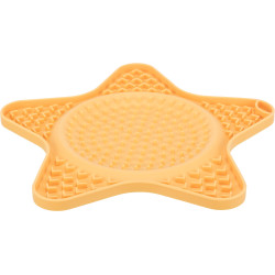 Gamelle et tapis anti glouton Assiette à lécher étoile Lick’n'Snack 23.5 cm jaune pour chien