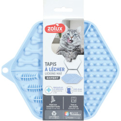 accessoire alimentaire Tapis à lécher silicone ventouses 18.5 x 15.5 cm bleu pour chat