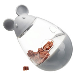 Trixie een 9 cm kattebehandelingsautomaat in de vorm van een muis. Willekeurige kleur. spelletjes voor traktaties