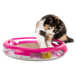 Trixie Kattenspeelgoed en krabpaal Race & Scratch ø 37 cm Spelletjes met kattenkruid, Valeriaan, Matatabi