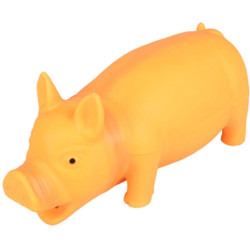 Jouets à mâcher pour chien jouet en latex a couinement pour chien cochon Fiona orange 22 cm