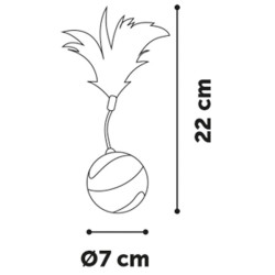 Flamingo Ball ø 7 cm. magic Mechta 2 in 1 with LED and feather duster . green colour. for cats. Games