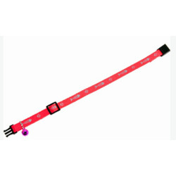 Flamingo Verstellbares Halsband von 20 bis 35 cm. Fischmotiv + Glocke. rosa Farbe für Katze Halsband